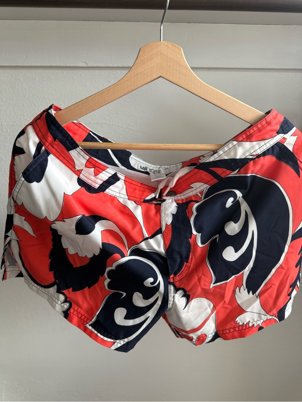 MR TURK Red & Navy Floral Men's Swim Trunks